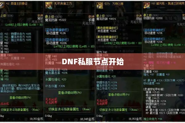 DNF私服节点开始