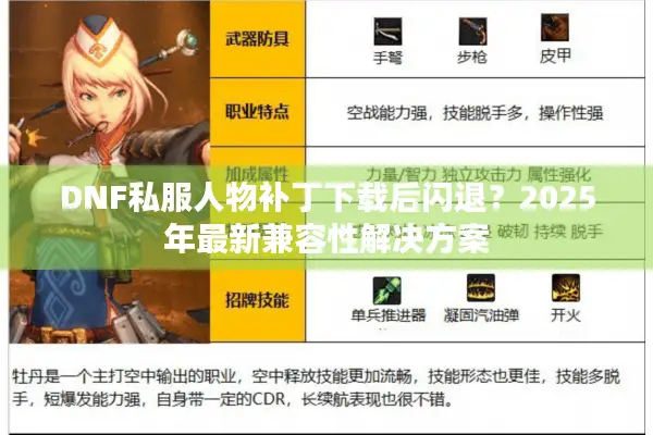 DNF私服人物补丁下载后闪退？2025年最新兼容性解决方案