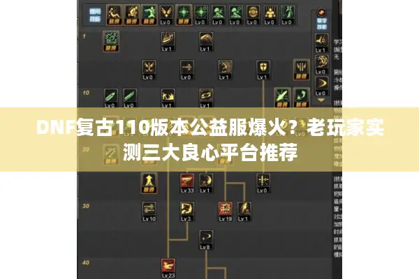 DNF复古110版本公益服爆火？老玩家实测三大良心平台推荐