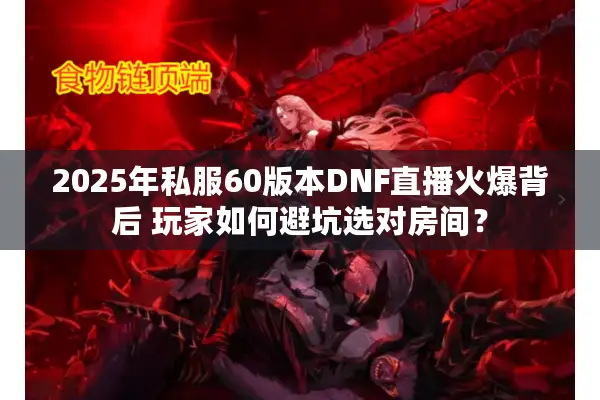2025年私服60版本DNF直播火爆背后 玩家如何避坑选对房间？