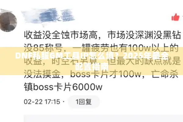 DNF私服GM工具IP怎么填？2025年最全配置指南
