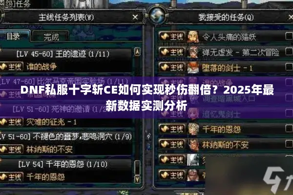DNF私服十字斩CE如何实现秒伤翻倍？2025年最新数据实测分析
