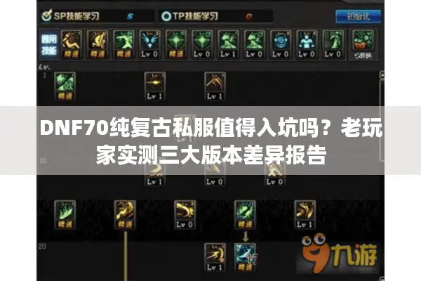 DNF70纯复古私服值得入坑吗？老玩家实测三大版本差异报告